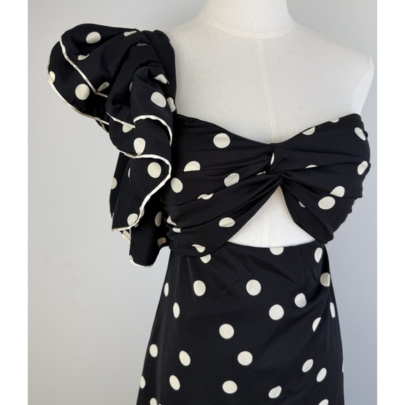 Mable Polka Dot Ruffle One Shoulder Maxi Dress Small Style #MD443 NWT ***FLAW*** - Picture 5 of 14